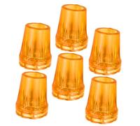 HONMEET 6Pcs Hiking Pole Protector Rubber Cane Tips Non-Slip Foot Pads for Winter Trekking Poles and Crutches Shock Absorbing Ferrules Easy to Install Yellow