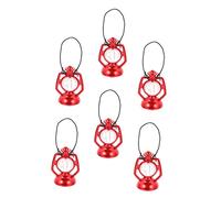 HONMEET 6Pcs Miniature Doll Kerosene Lamps Vintage Red Micro Landscape Props for Dollhouse Decoration Creative Retro Miniature Figurines for Fairy Garden and Desktop Display