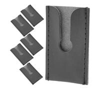 HONMEET 6pcs PU Leather Safety Head Cover Travel Case for Men Manual Shaving Double Edge Butterfly Protector Storage Pouch Compatible with Closed and Butterfly Style Heads