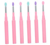 HONMEET 6pcs Retractable Lip and Eye Brush Silicone Applicators for Lipstick and Eye Shadows Portable Makeup Tools for Go