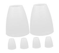 HONMEET 6PCS White Plastic Dome Lamp Shades for Flat Head Lamps Table Chandeliers Night Lights and Camping Lighting Minimalist Design Easy Installation Versatile Replacement Covers for