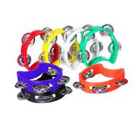 HONMEET 7 Pcs Handheld Tambourine Set with Metal Bells, Colorful Plastic Percussion Instruments for Kids and Toddlers, Musical Toy for Early Rhythm Learning and Party Supplies
