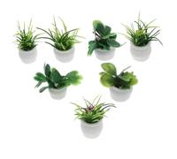 HONMEET 7Pcs Miniature Bonsai Plant Vivid Artificial Desktop Decor for Fairy Gardens and Home Office for Mini House Accessories and Atmosphere