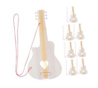 HONMEET 8pcs Blank Wooden Guitar Cutouts for DIY Painting Craft Musical Instruments for Creative Guitar for Birthday Party and Group Art Activities