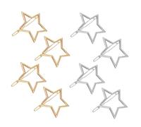 HONMEET 8pcs Hollow Star Hair Clips Delicate Barrettes for Women Stylish Pentagram Bobby Pins for Parties Engagements and Ceremonies Colors