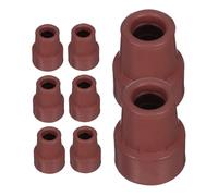 HONMEET 8pcs Rubber Walking Stick Tips Non-slip Hiking Pole Caps for Seniors Outdoor Trekking Accessories Anti-skid Feet Pads Lightweight Portable Brown