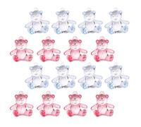 HONMEET Acrylic Bear Charms Micro Landscape Decoration Props 48pcs for DIY Handmade Decoration, Mini Adorable Bear Embellishments in Pink and Blue for Shower Presents and Gifts