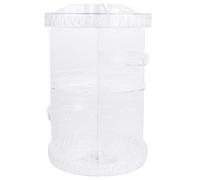 HONMEET Acrylic Diamond Pattern Makeup Storage Rotative Organizer Cosmetics Shelf Display Box English Instructions