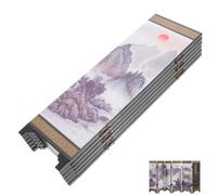 HONMEET Antique Chinese Style Mini Wooden Screen Divider Panel, Decorative Space Divider with Folding Design, Suitable for Mini Table and Different Decorative Styles, Coffee Colour