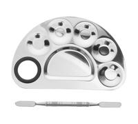 HONMEET Art Nail Mixing Palette and Korean Make up Set for Foundation Paint Mixing, Nail Art Tools Semi-circle Palette Suitable for Professional Makeup Artists and Cosmetic Application