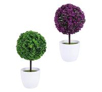 HONMEET Artificial Bonsai Ball Cherry Plastic Plant Realistic 2pcs