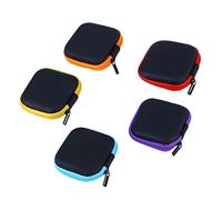 HONMEET Assorted Color Mini Eva Headphones Storage Box Portable Earphone Case with Zipper for Travel Protects Earbuds USB Cables Accessories Stylish Yellow Design