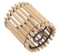 HONMEET Bamboo Drum Lamp Shade with Cage Design for Ceiling Lights, Handmade Natural Bamboo Material, Soft Illumination and Replacement Lamp Shade, for Interior Decor and Tea Room