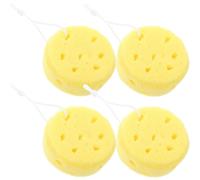 HONMEET Bath Loofah Sponges Strong Adsorption Capacity 4pcs for Shower with Dual Sides Design and Sponge a Rope and Convenient Storage, Bathing Supply for Men and Women in Bathroom