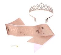 HONMEET Birthday Party Crown Headband Party Decorative Crown Headband Birthday Sash Dressing Accessories Dressing Accessories for Girls Strap Queen Decorations for Celebrations