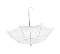 HONMEET Boy Girl Lace Parasol Umbrella Photo Prop for Boys and Girls Costumes White Dance Decoration for Birthdays Year and Stage Performances