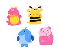 HONMEET Cartoon Kids Bath Mitts 4pcs Exfoliating Towels for Children Gentle Scrubbing Gloves for Bathing Soft and Fun Bathing Accessories