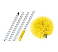 HONMEET Ceiling Fan Duster Brush with 1.4m Aluminum Extension Pole, Yellow Cobweb Cleaner for High Ceilings, Wall and Door Dusting Tool for Home Cleaning