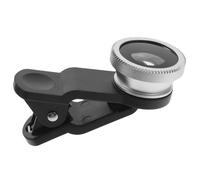 HONMEET Cell Phone Camera Lens Kit Super Wide Angle Macro Fisheye Clip Lens Silver Easy to Install High Definition Fashionable