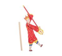 HONMEET Chinese Traditional Wooden Shadow Puppet Handcrafted Solid Material Safe Family Interactive Puppet Theatre for Cultural Learning with West Theme Chinese Folk Story Figurines