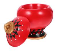 HONMEET Christmas Season Snack Bowl Red Resin Lid for Candy and Dried Fruit | Decorative Display Piece, Festive Dessert Table Accent, Portable Mini Resin Crafts for Parties and Gifts