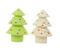 HONMEET Christmas Tree Shaped Makeup Blending Sponge Soft Hypoallergenic Foundation Applicator for Sensitive Skin Festive Non-latex Cosmetic Face Blender with Storage Box Holiday Beauty