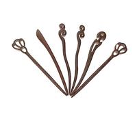 HONMEET Classic Sandalwood Hairpins Fashion Headwear for Women's Hair Bun Stick Vintage Accessory Random Style