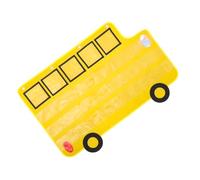 HONMEET Classroom Bus Shaped Alphabet Learning Organizer with Transparent Pet Pockets Sturdy Wall Hanging Pocket Chart Stand Easy to Install School Decoration for Educational Activities