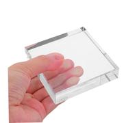 HONMEET Clear Crystal Square Paperweight Transparent Polished Glass Block Decorative Desktop Weight for Office Home Reading Desk and Photography Studio Use