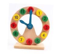 HONMEET Colorful Shape Cognition Wooden Building Blocks Clock Educational Matching for Design Improves Motor Skills and Problem Solving for Boys