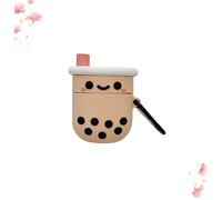 HONMEET Creative Bubble Tea Shaped Silicone Protective Case for Cute Wireless Headphone Cover with Reserved Charging Slip Grip Portable Design for Friends Family