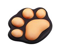 HONMEET Creative Cat Paw Silicone Mouse Pad with Wrist Support Cute Office Computer Mouse Mat Non-slip Wrist Rest for Gaming and Desk Use Stylish Black Base with Orange Paw Design
