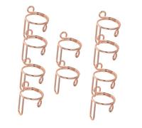 HONMEET Detachable Fingertip Nail Bands 10pcs Set Adjustable Metal Nail Jewelry Rings Rose Gold for Women Manicure Art Decoration Wudu Rings