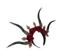 HONMEET Devil Horns Headband Halloween Costume Antelope Ox Horn Design Gothic Cosplay Headpiece Party Decorative Hair Hoop for Festival