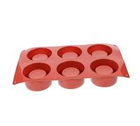 HONMEET DIY Silicone Cake Baking Mold 6-Count Round Cup Muffin Mold Fondant Cake Mold Scented Candle Making Mold Hotel/Cafe/Shop Home Use Red