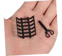 HONMEET Dollhouse Firewood Rack Black Metal Fireplace Accessory Sturdy Craft Mini Firewood Holder for Cozy Romantic Doll Furniture Decoration Small Versatile Model for Dollhouse Living
