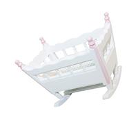 HONMEET Dollhouse Miniature Crib Furniture Vintage Wooden Bed for Dollhouse for DIY Decor Enhance Your Dollhouse Scenes with Sturdy and Charming Design