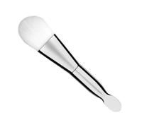 HONMEET Double Head Makeup Mask Brush Spoon for Facial Mask and Serum Application, Rayon Material Silver Handle, for Professional at Home Uses, Exceptional Coverage for Women