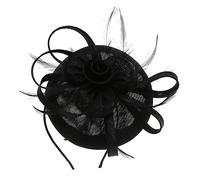 HONMEET Double-use Headband Hairpin Black Floral Bow Decorative Headdress Stylish Party Hair Decoration Boys and Girls or Friends