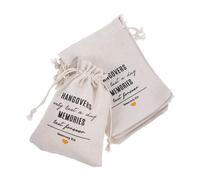 HONMEET Drawstring Hangover Bags with Chic Design and Elegant Decoration 10pcs White Made of Cloth for Bachelorette Party Favors for Parties and Celebrations