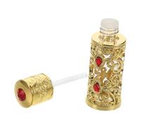 HONMEET Dubai Arabic 3ml Refillable Perfume Bottle Gold Travel Fragrance Container Portable Essential Oil Dispenser Decorative Arabian Scent Vessel for Personal Use