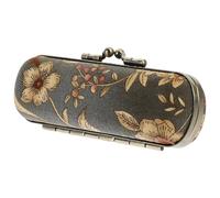 HONMEET Elegant Lipstick Holder Case with Mirror Lightweight Aluminium Alloy and Cloth Material Retro Style Lipstick Organizers from Messing up Handbag for Birthday and Hiking