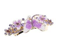 HONMEET Elegant Rhinestone Spring Hair Barrette for Women Large Butterfly Flower Ponytail Holder with Secure Grip Stylish Hair Clip for Weddings Parties and Casual Outings