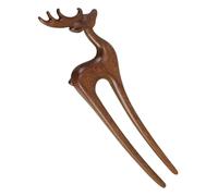 HONMEET Elegant Vintage Chinese Hairpin Gold Sandalwood U-shaped Hair Stick Ancient Style Hair Accessory for Women