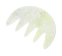 HONMEET Ergonomic Jade Massage Comb Large Tooth Scalp Massager for Hair Head Relaxation Gentle Polished Gua Sha Tool for Face Neck Caring Portable Lightweight Self-Care Tool