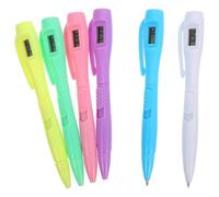 HONMEET Exam-ready Ballpoint Pen for Students and Professionals 6pcs with Built-in Timer and Clock Embedded Design, Smooth Writing Note Taking Pen during School Season Decor