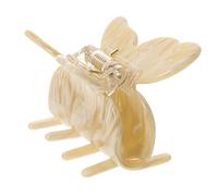 HONMEET Fashionable Hair Clip for Women Stylish Jaw Clip for All Hair Types and Comfortable for Daily Use Chic Acetate Design Creamy Stripes