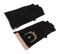 HONMEET Fingerless UV Protection Nail Gloves for Manicure Black Breathable Anti-slip Half Finger Gloves for Gel Nail Light Shield Protective Hand Care