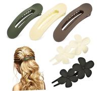 HONMEET Floral Hair Clips Flat Duckbill Sectioning Hair Clips Non-slip for Women Multi-color Styling