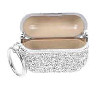 HONMEET Glitter Earphone Case Organizer Cover for 1St Generation Wireless Earbuds Shockproof Protective Shell Anti-Scratch Design with LED Visibility Luxury Style Accessory Silver